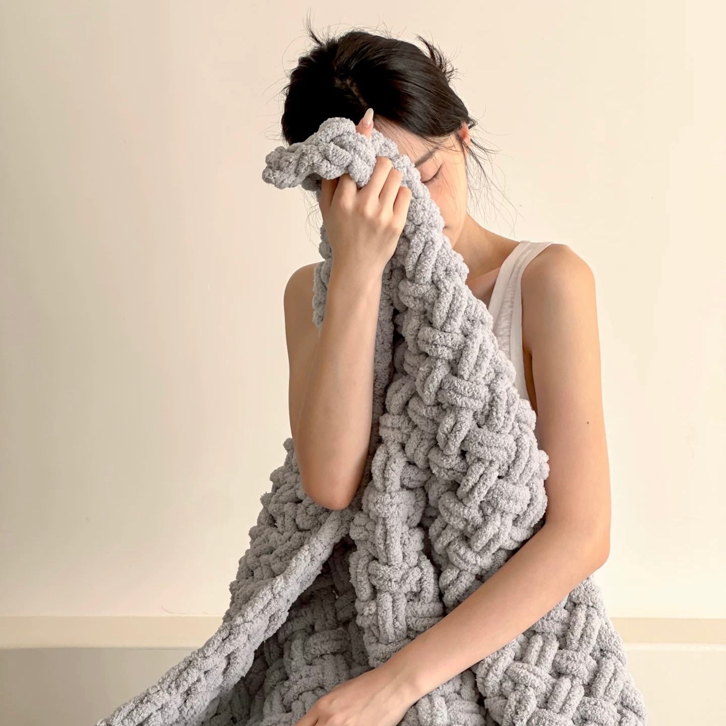 Hand-Woven Chunky Blanket  (5colors)