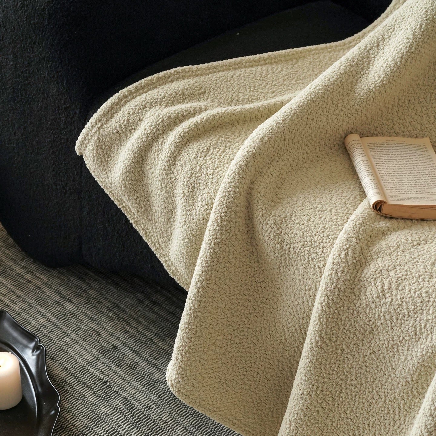 Urban Texture Sherpa Blanket  (3colors)