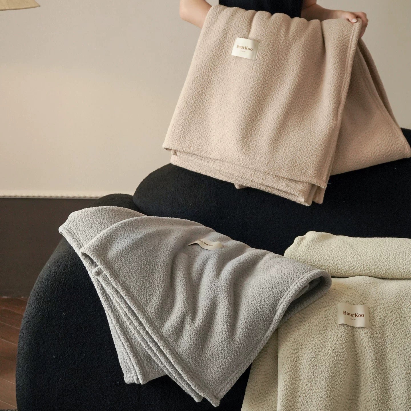 Urban Texture Sherpa Blanket  (3colors)