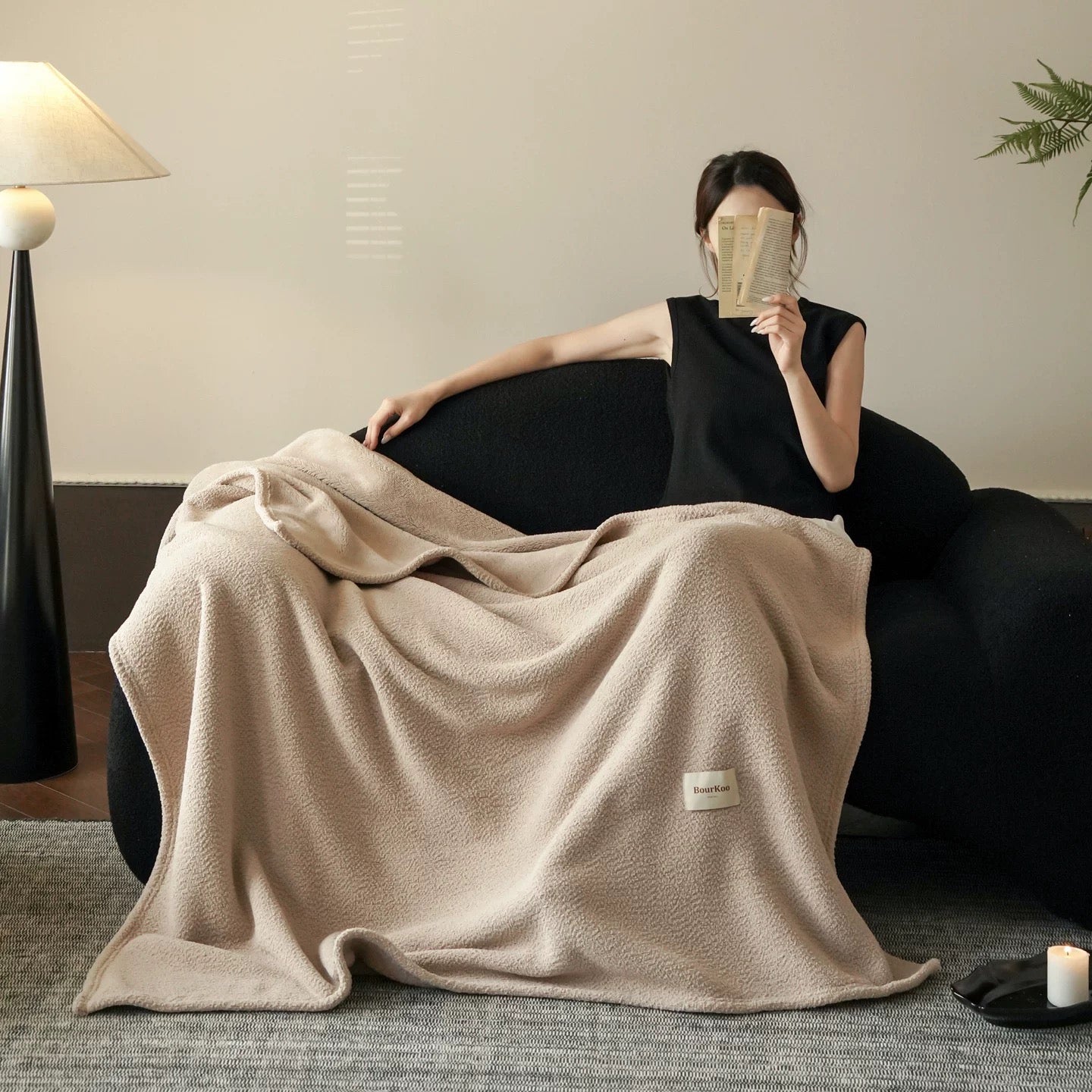 Urban Texture Sherpa Blanket  (3colors)