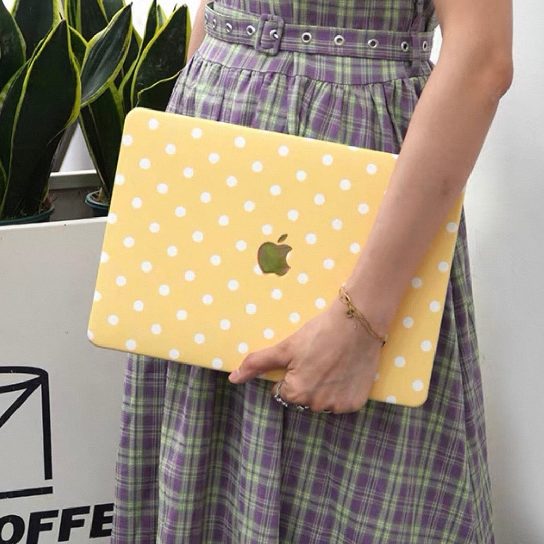 yellow dot MacBook Case