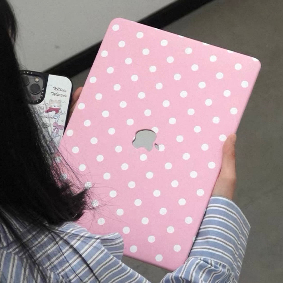 pink dot MacBook Case