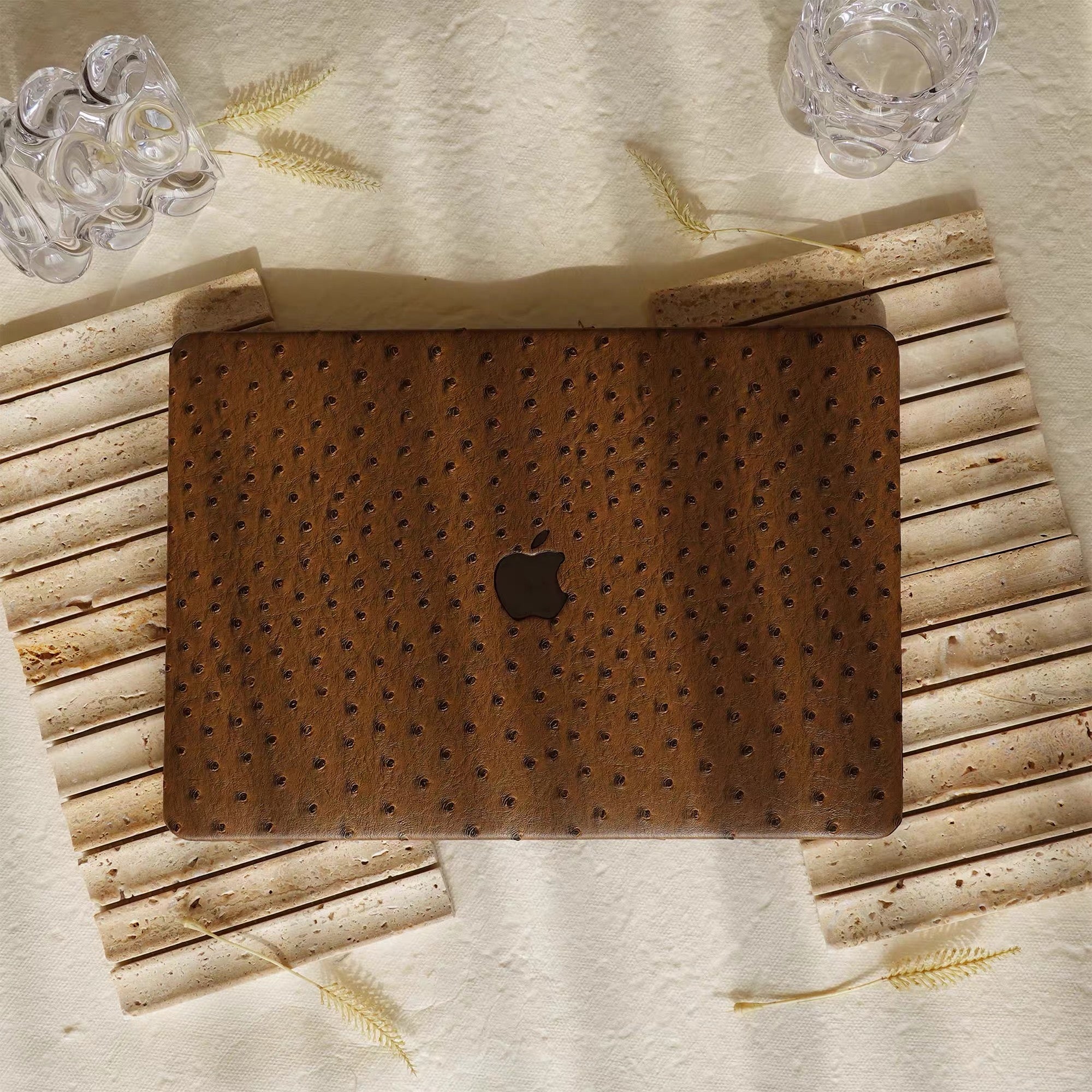 brown Ostrich MacBook Case