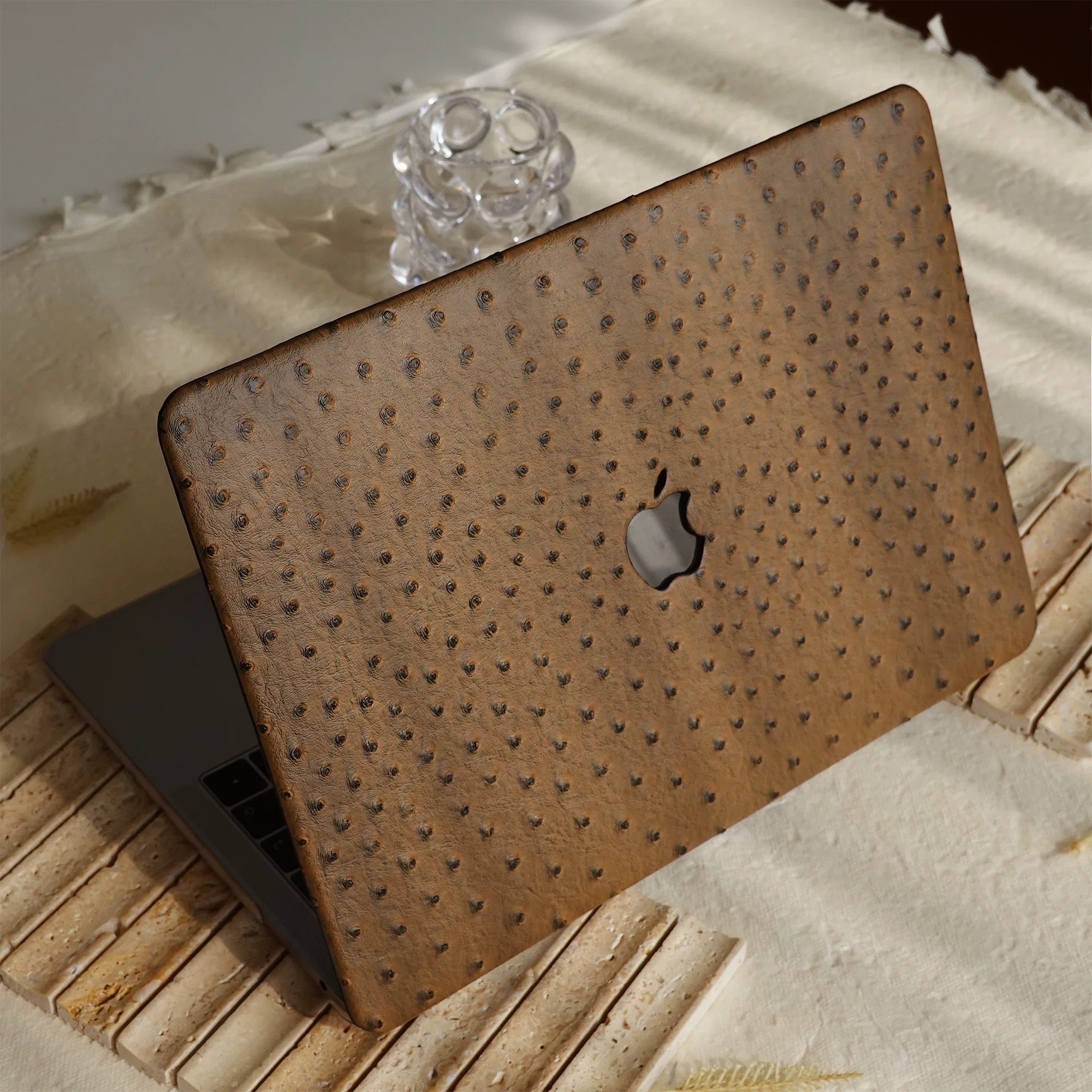 brown Ostrich MacBook Case