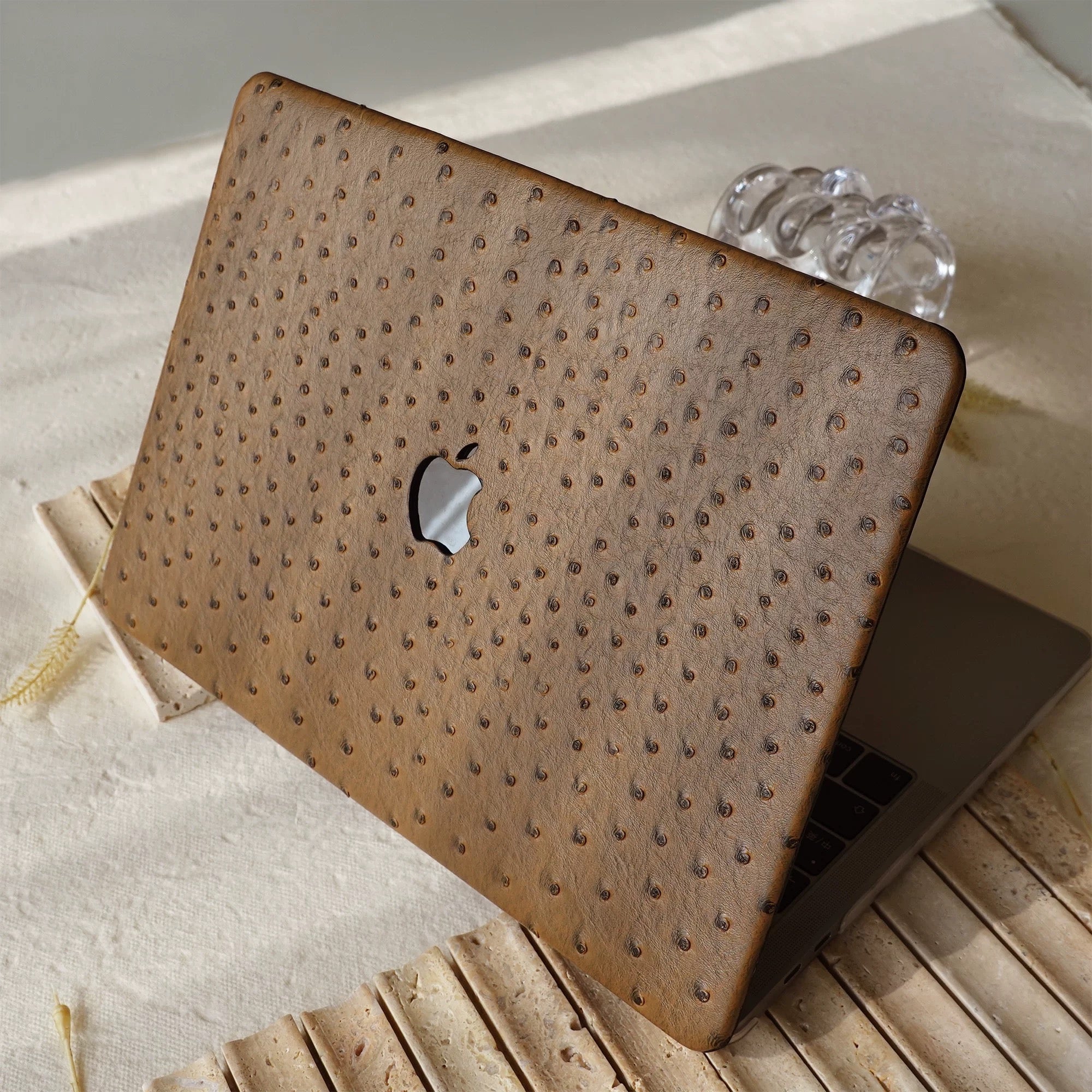 brown Ostrich MacBook Case