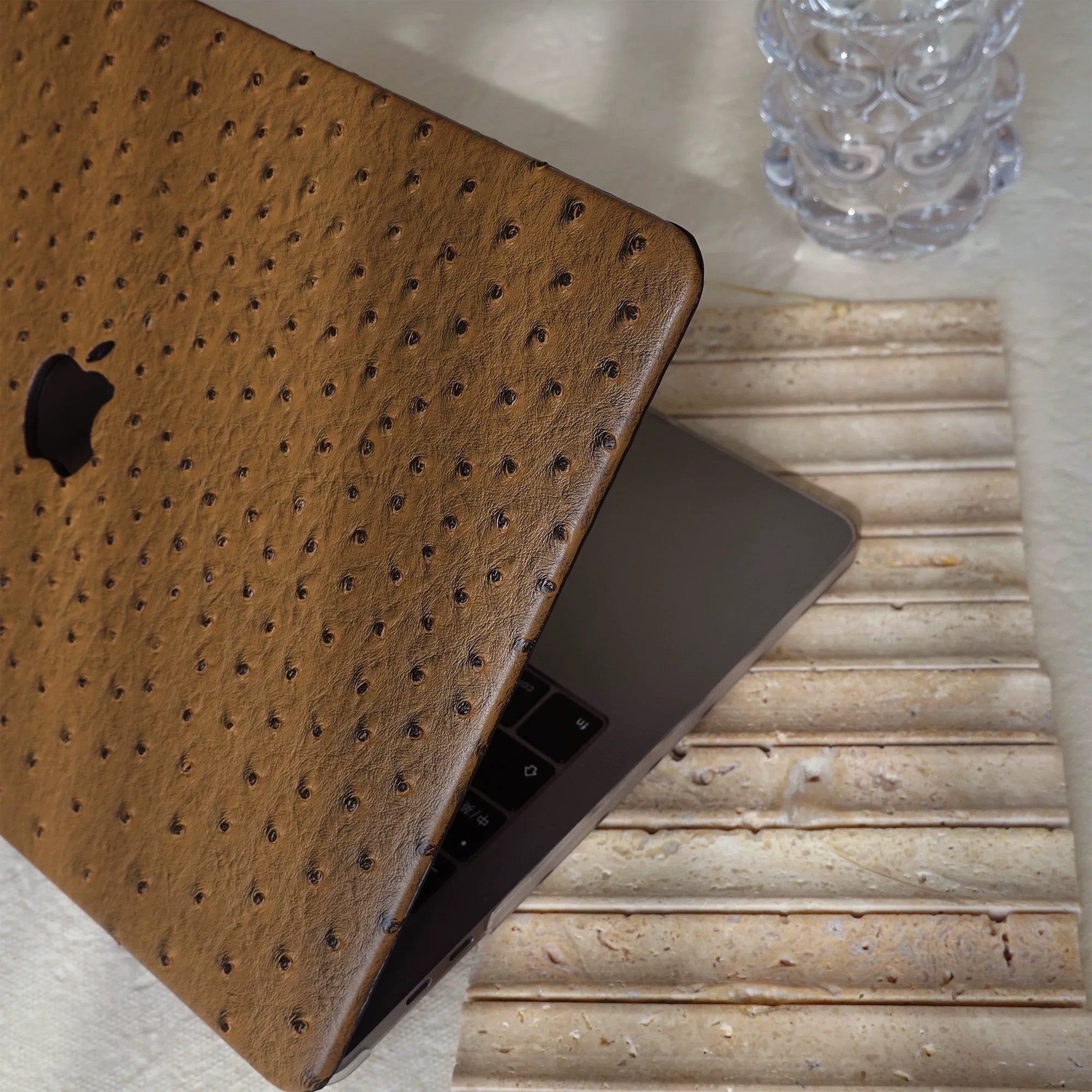 brown Ostrich MacBook Case