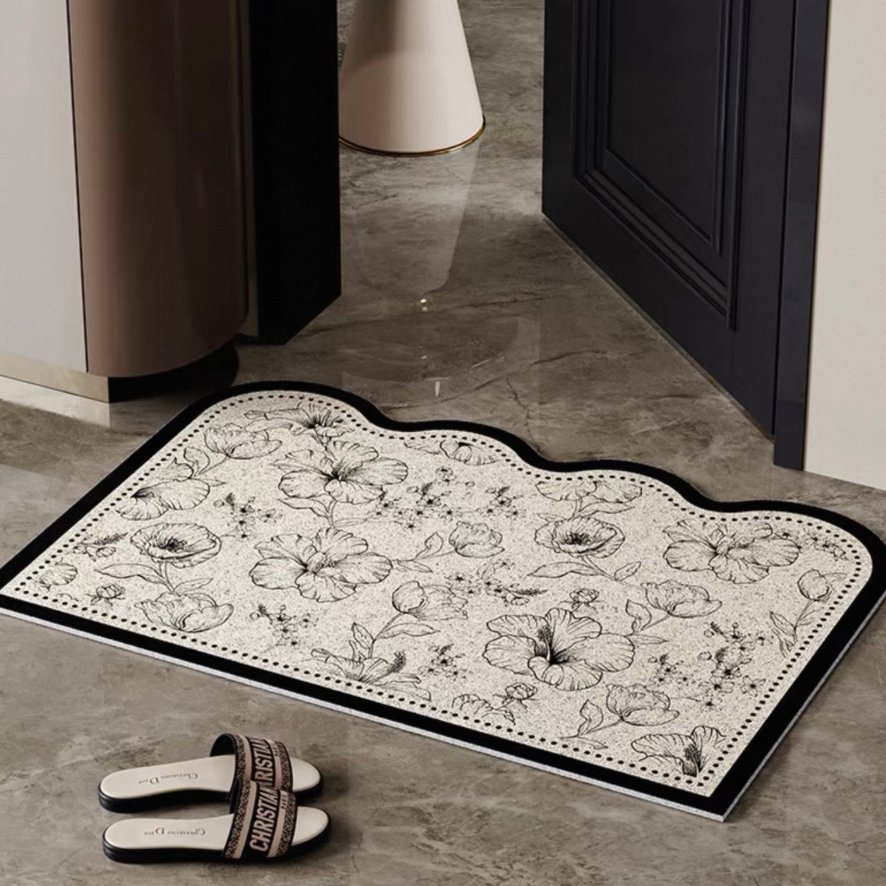 Dainty Flower Wave door mat