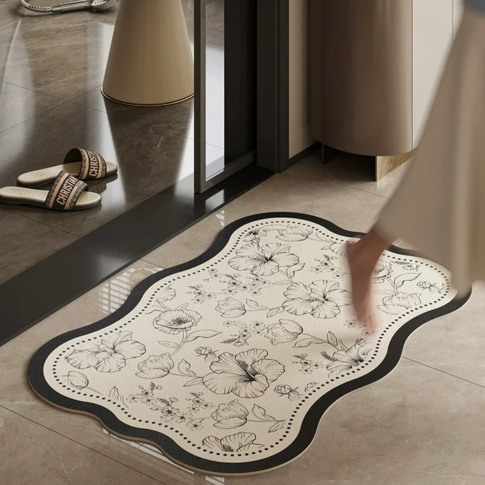 Dainty Flower Wave bath mat