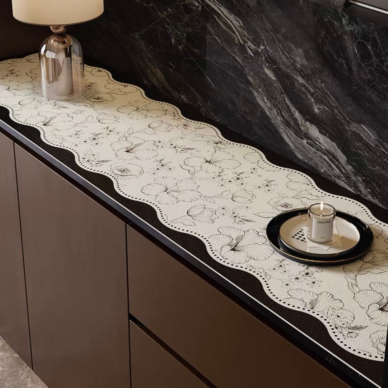 Dainty Flower Wave shelf mat