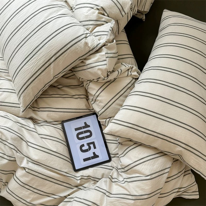 summer Cotton Striped bedlinen set (3design)
