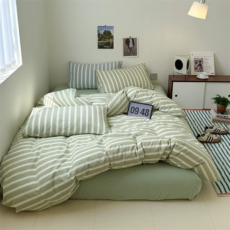 summer Cotton Striped bedlinen set (3design)