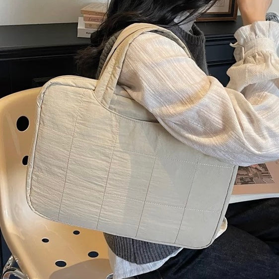 Puffy Quilted Laptop Tote PC bag (7colors)