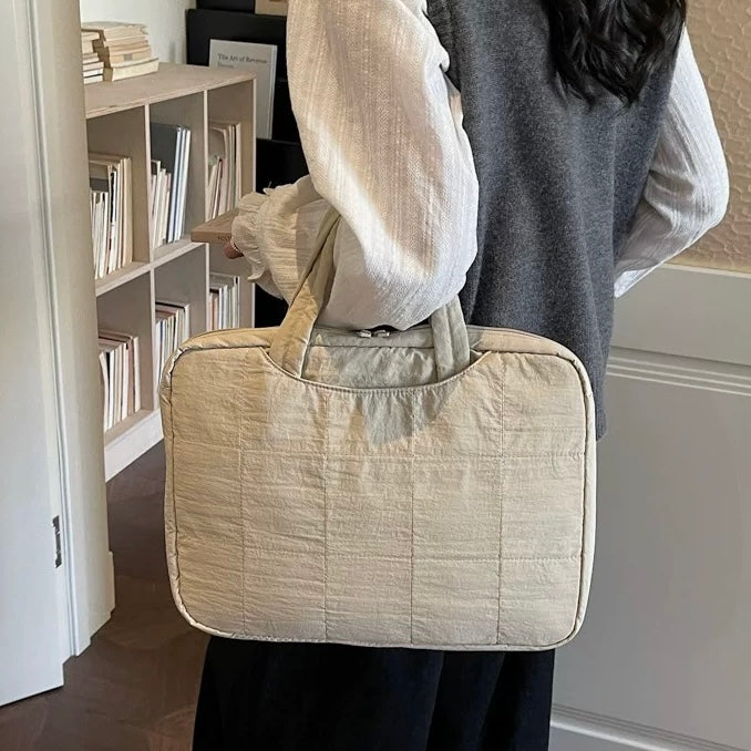 Puffy Quilted Laptop Tote PC bag (7colors)