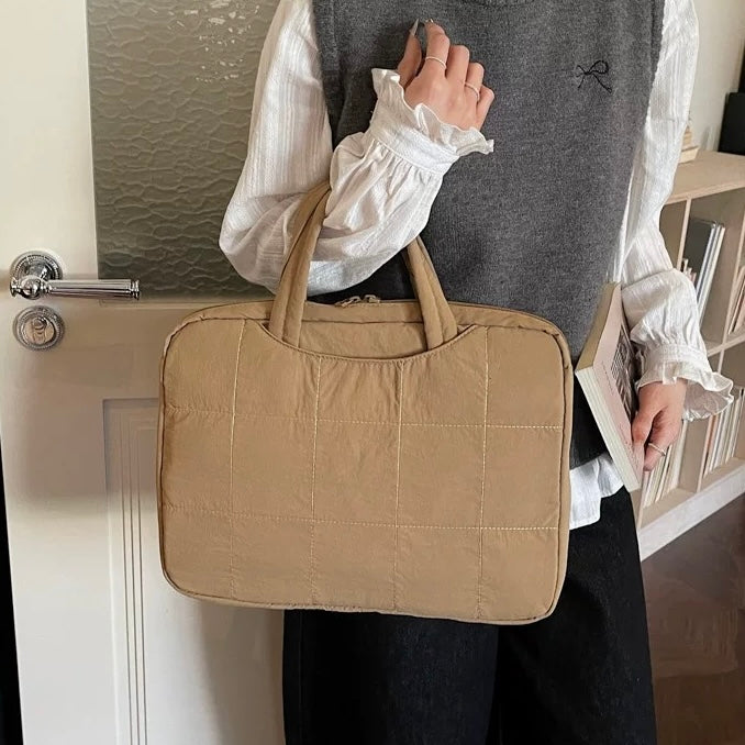 Puffy Quilted Laptop Tote PC bag (7colors)