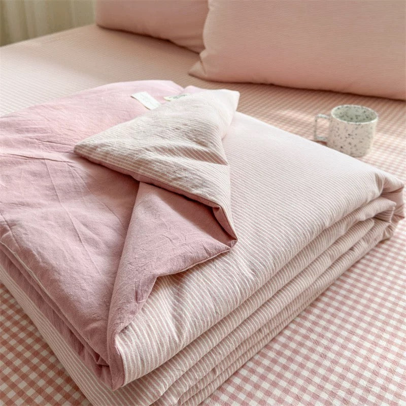 summer stripe quilt & pillow sheets set (4color)