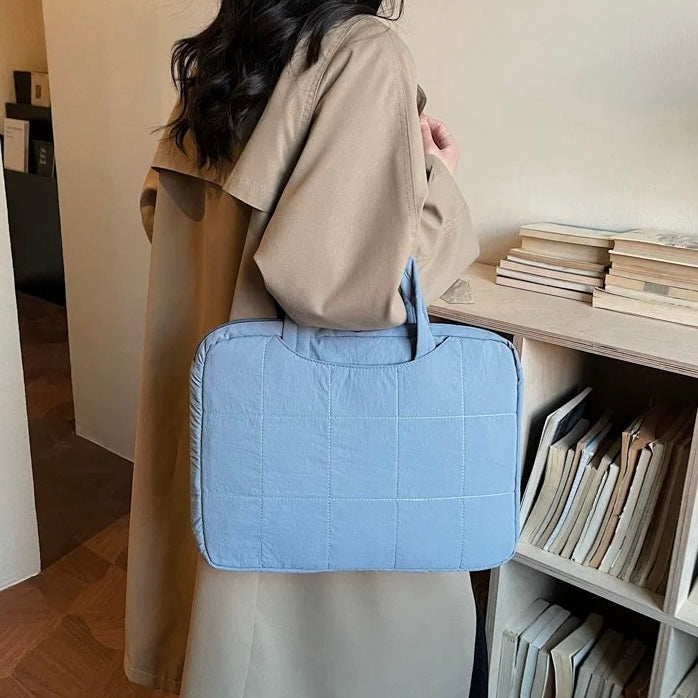 Puffy Quilted Laptop Tote PC bag (7colors)
