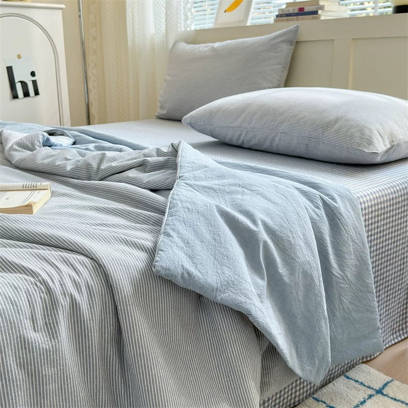 summer stripe quilt & pillow sheets set (4color)