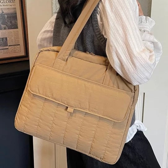 Multi-Pocket Puffy Tote PC bag (7colors)