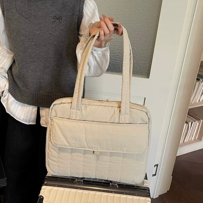 Multi-Pocket Puffy Tote PC bag (7colors)