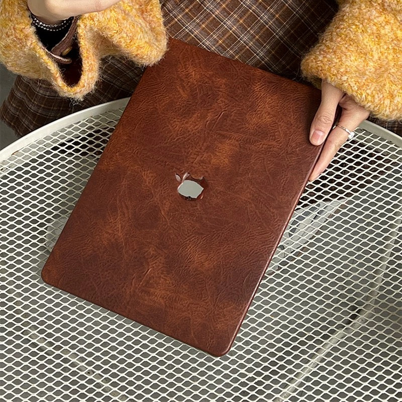 Leather-Texture Hard Shell MacBook Case (2colors)