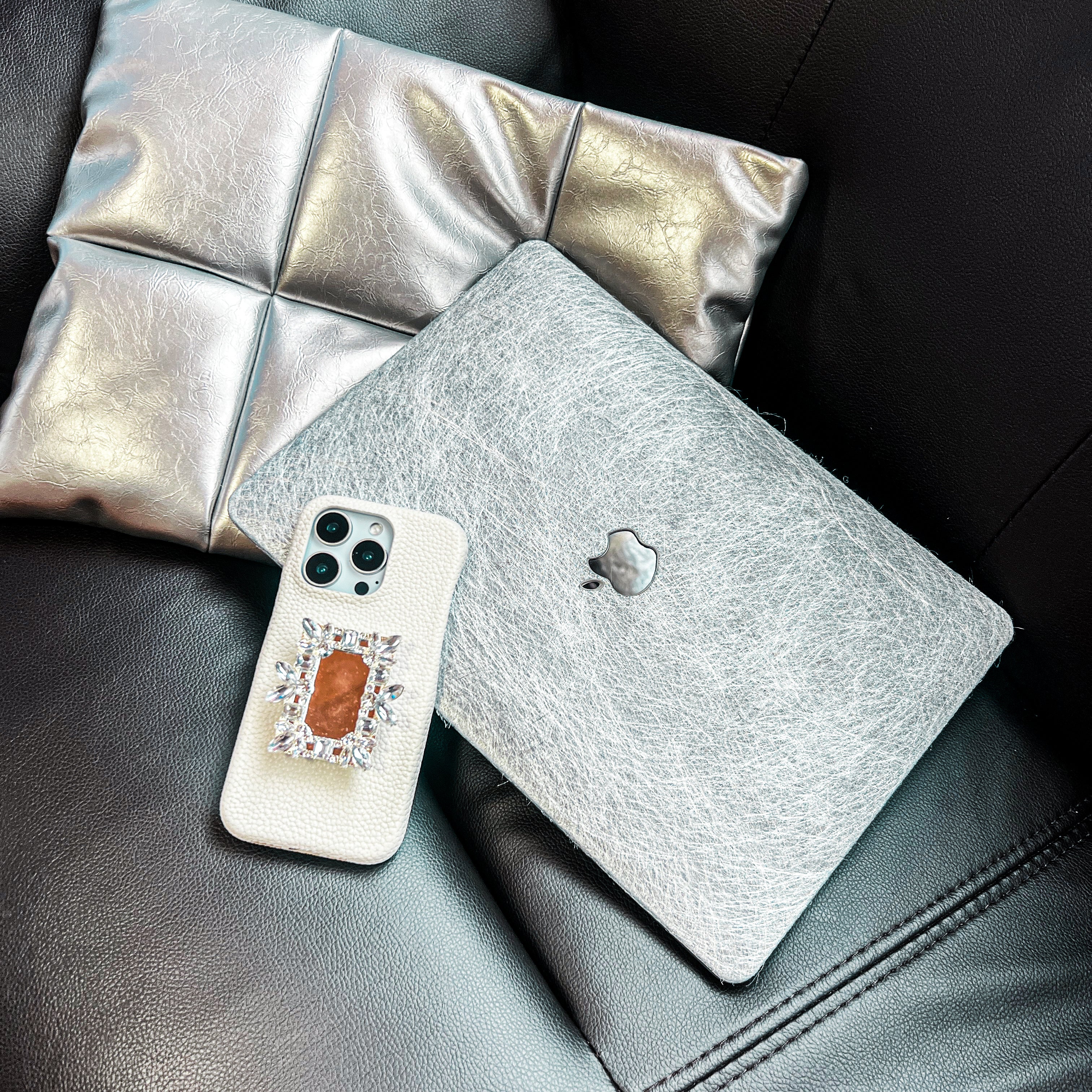 即納】metal silver MacBook case