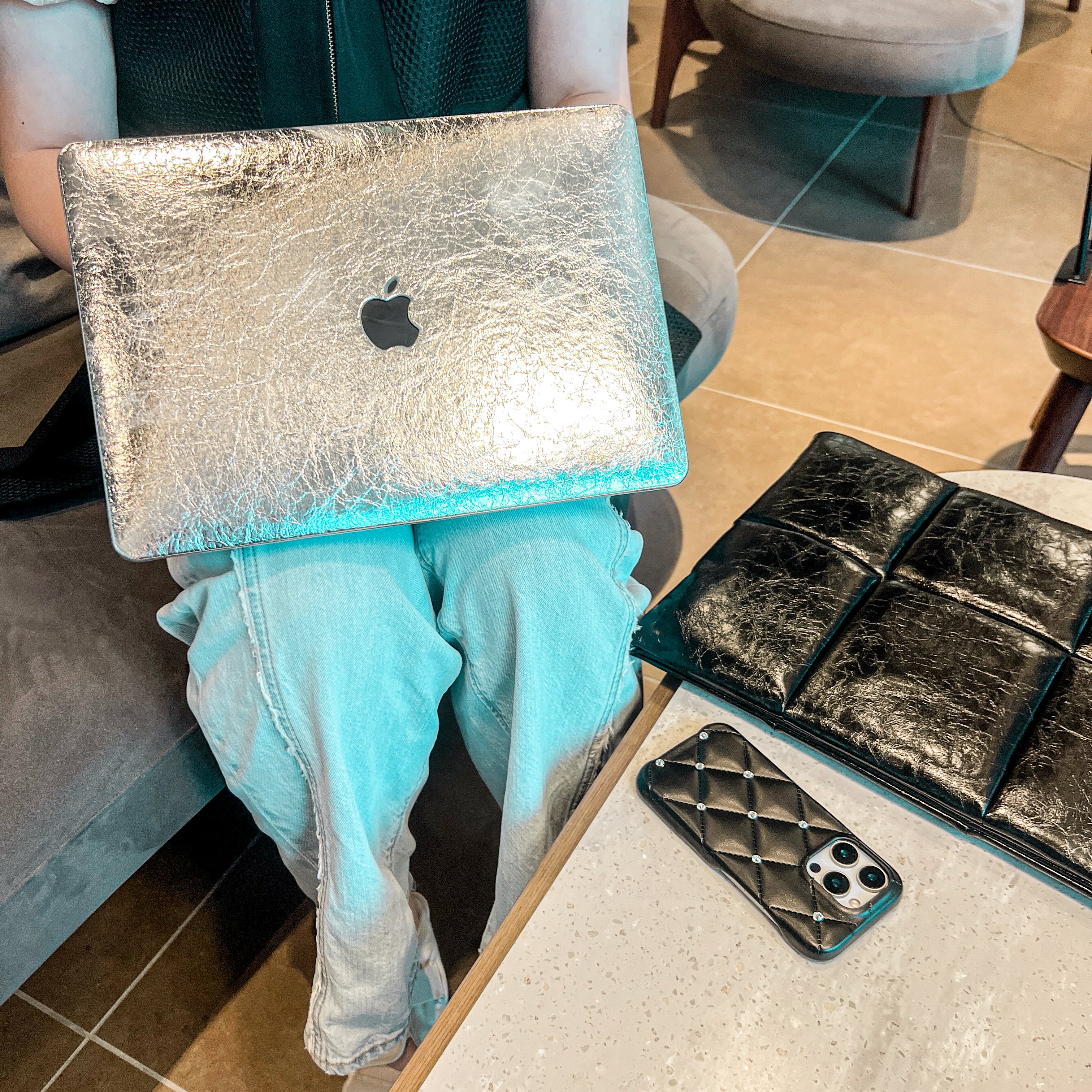 Silver Texture MacBook Case
