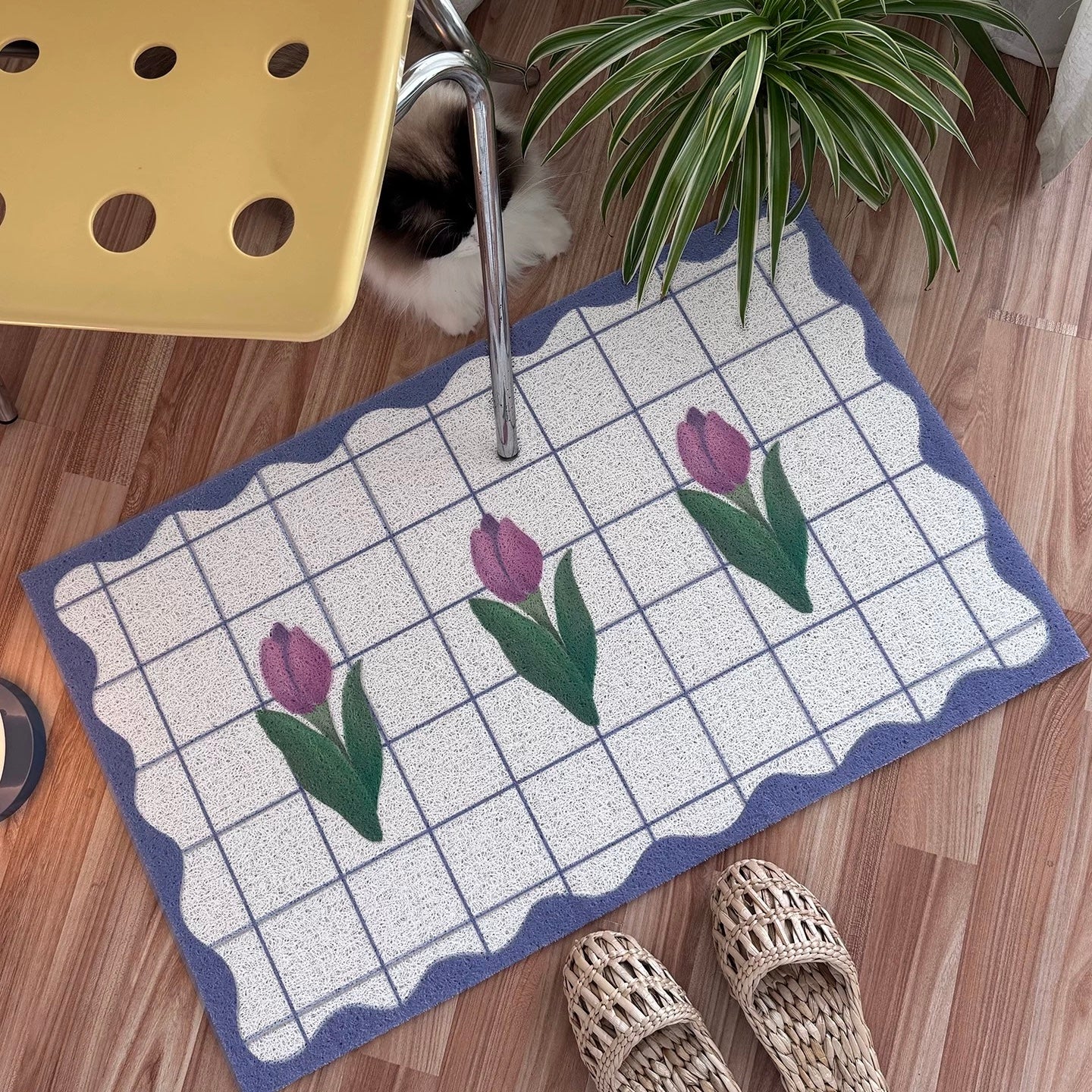 Tulip Plaid Wavy Wire door mat (2design)
