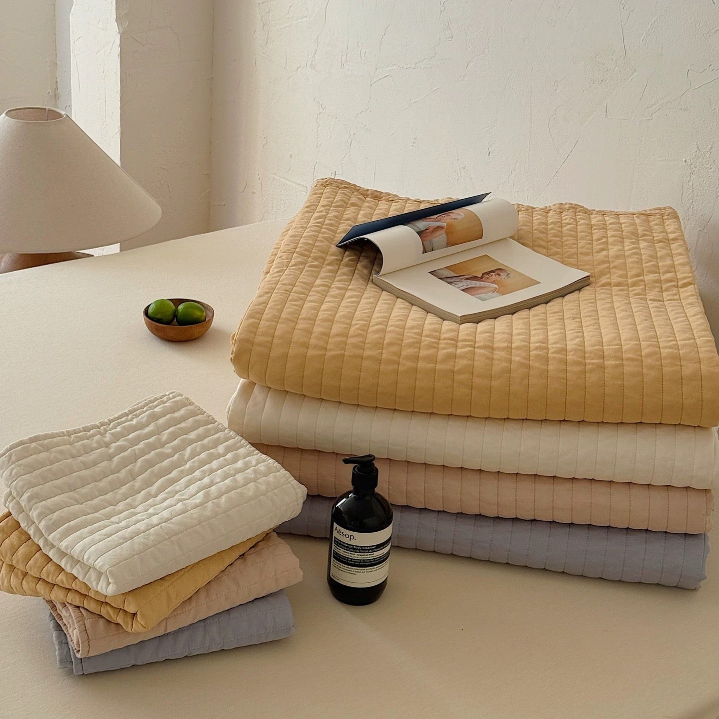 Washed Cool Contact quilt & pillow sheets set (4color)
