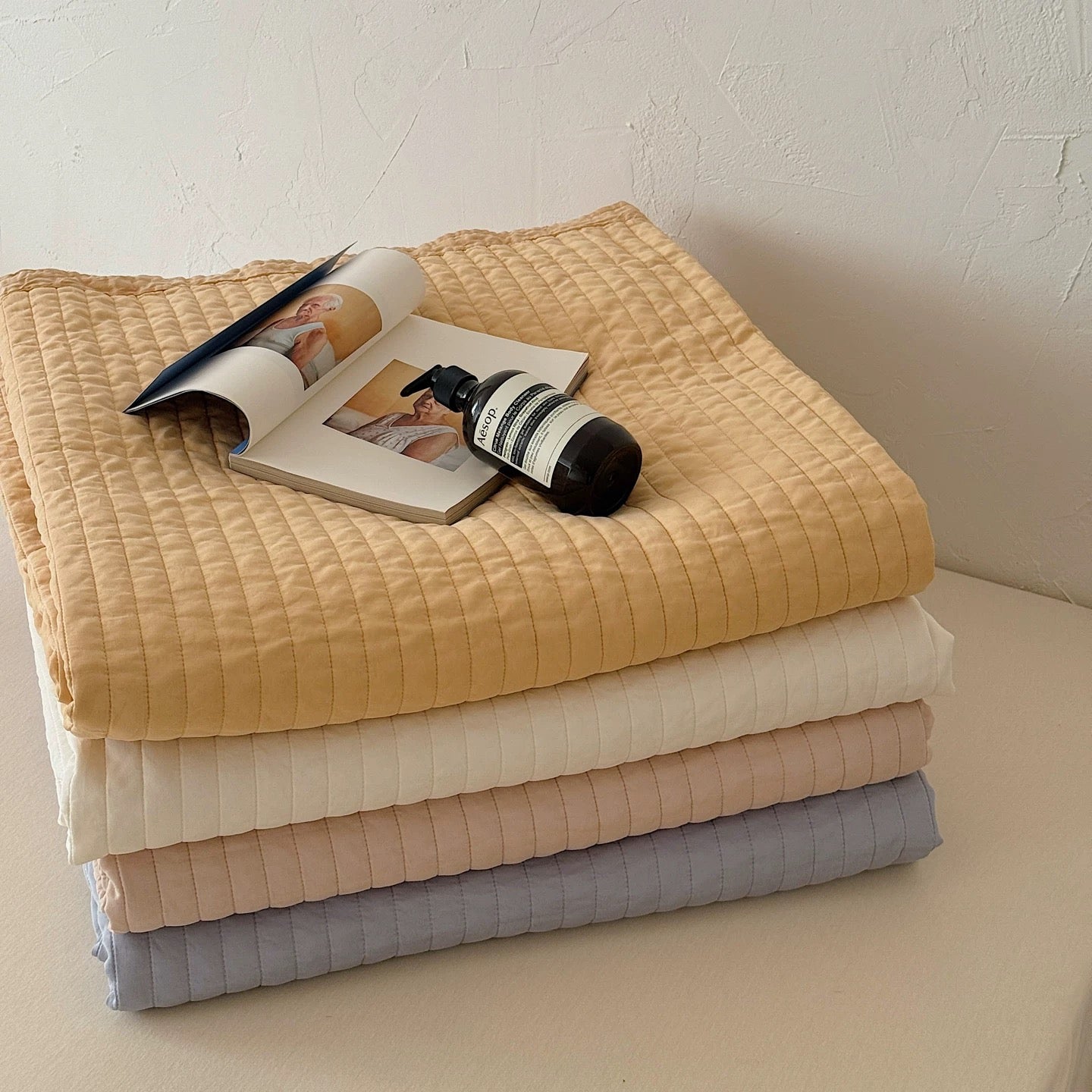 Washed Cool Contact quilt & pillow sheets set (4color)