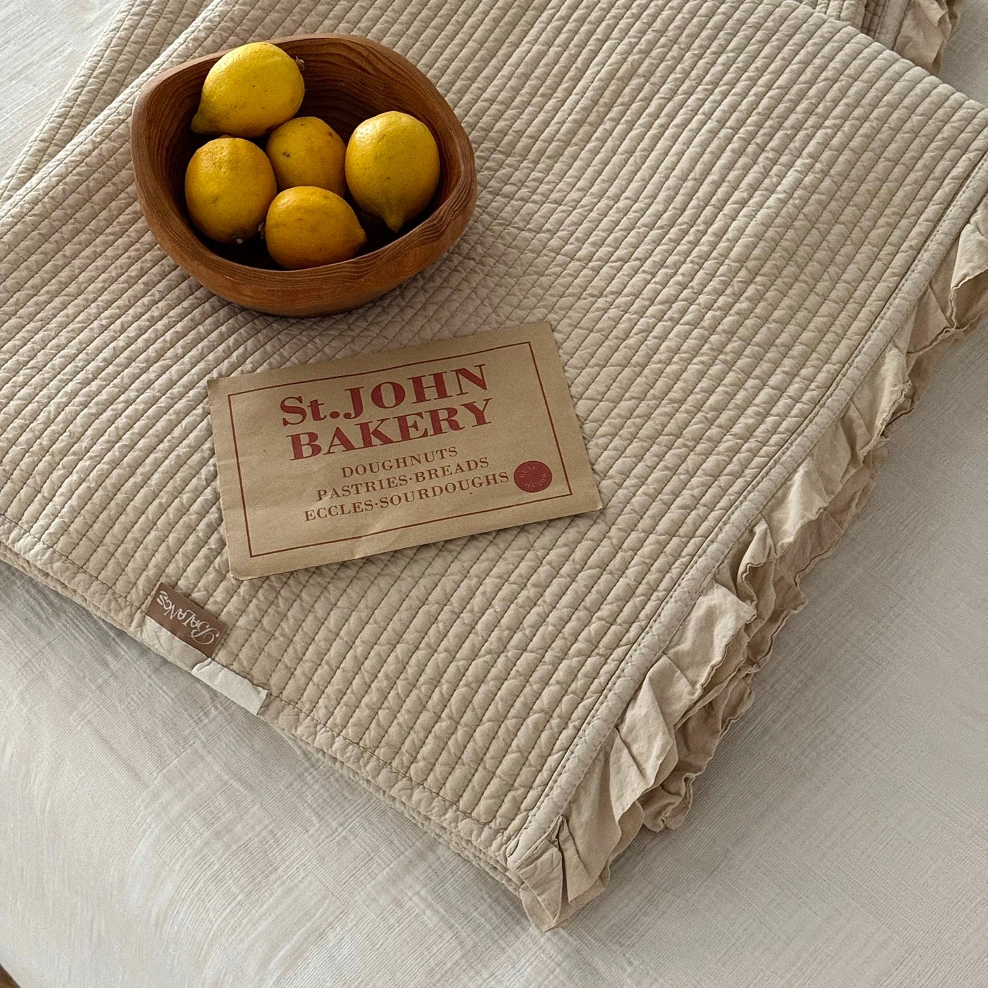 Ruffle Edge Washed Cotton quilt & pillow sheets set (4color)