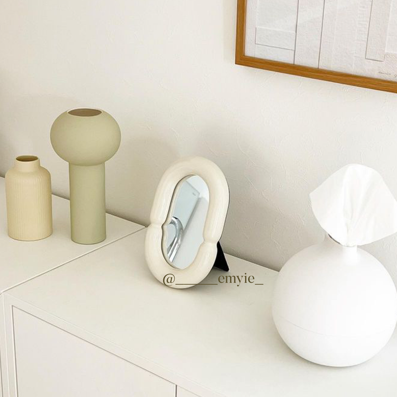 2color oval ceramic mirror