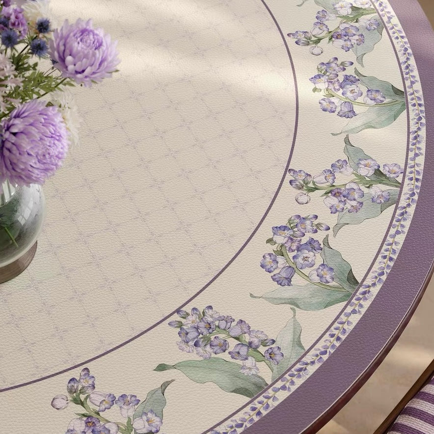 Purple Campanula round table mat