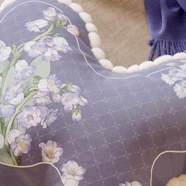 Purple Campanula butterfly cushion