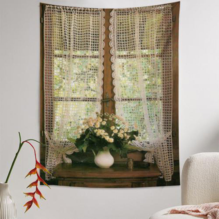 11design retro garden window tapestry