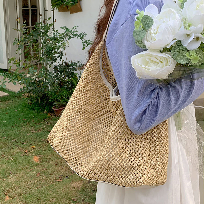 4color inner pouch straw bag
