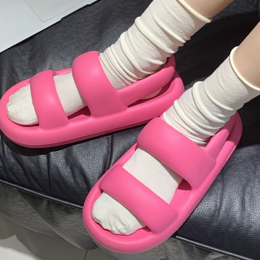 4color simple strap rubber room shoes