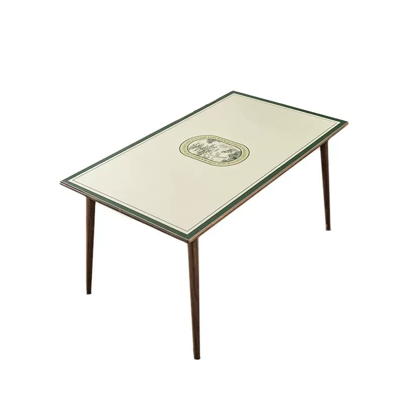 2color green retro forest square table mat
