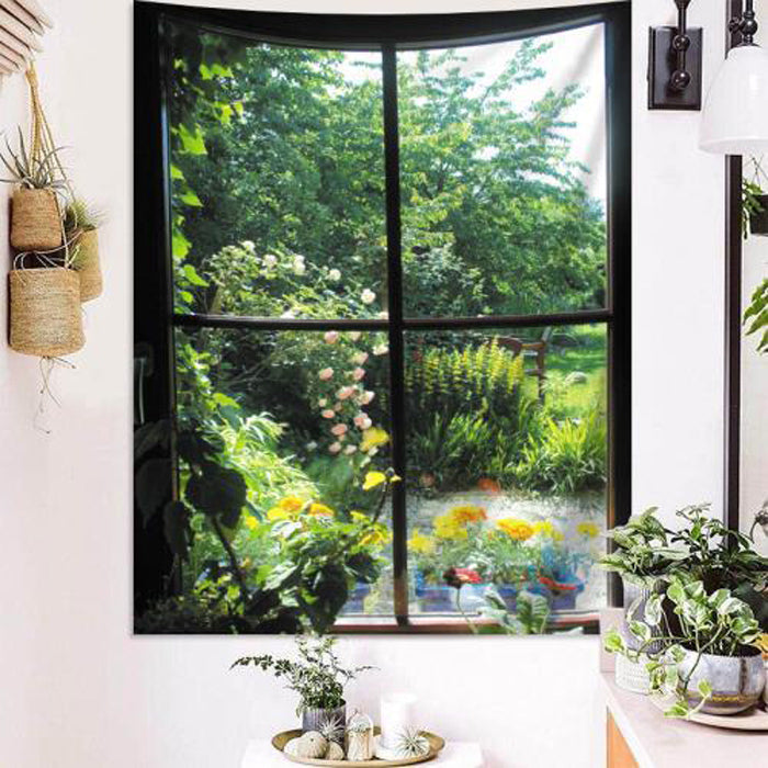 11design retro garden window tapestry