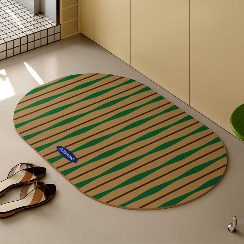 4color retro stripe bath mat