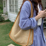 3color leather piping summer bag