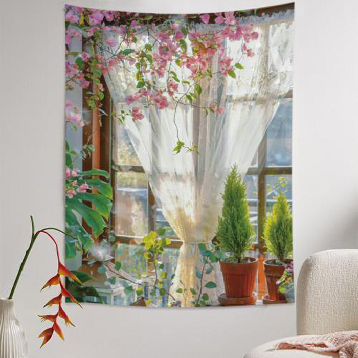 10design retro garden window tapestry