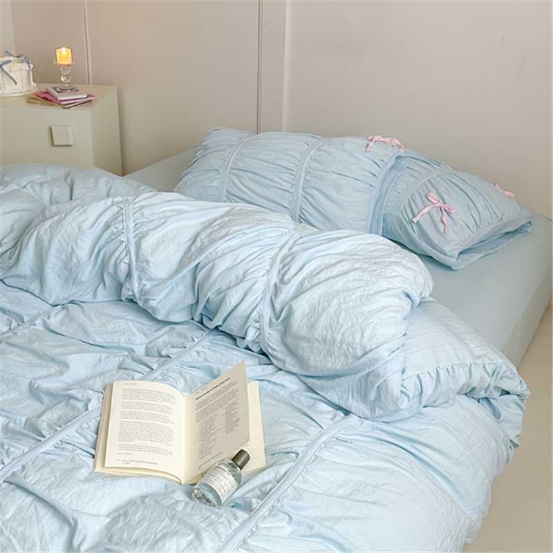 6color gathered ribbon bedlinen set