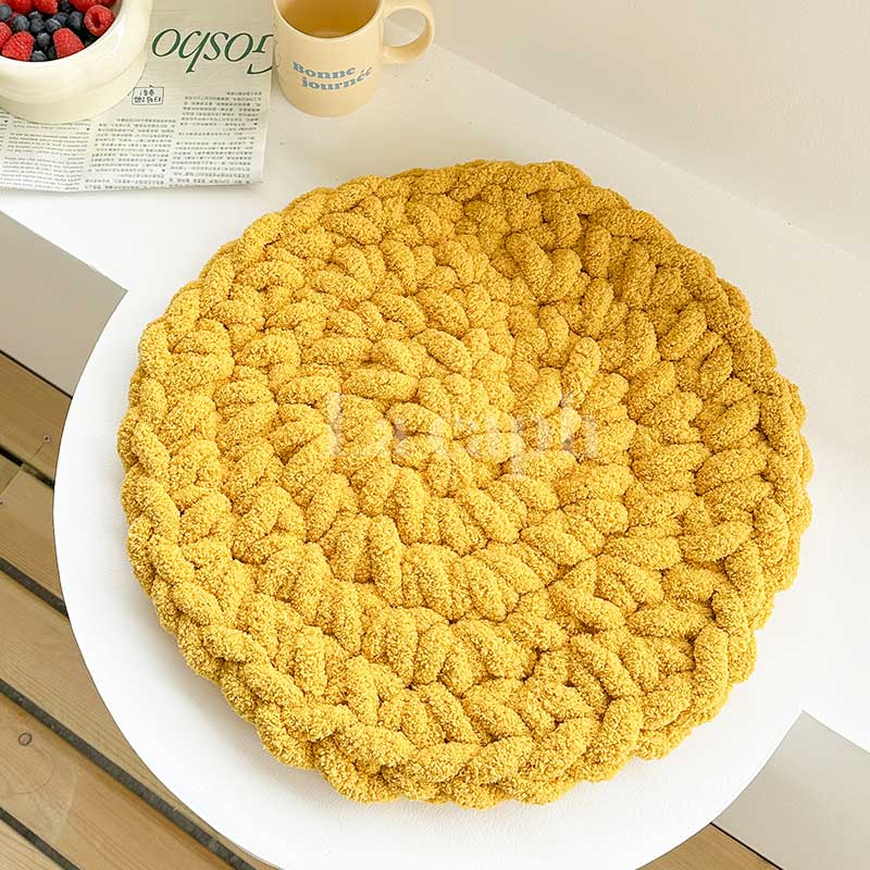 braided texture round mat (6colors)