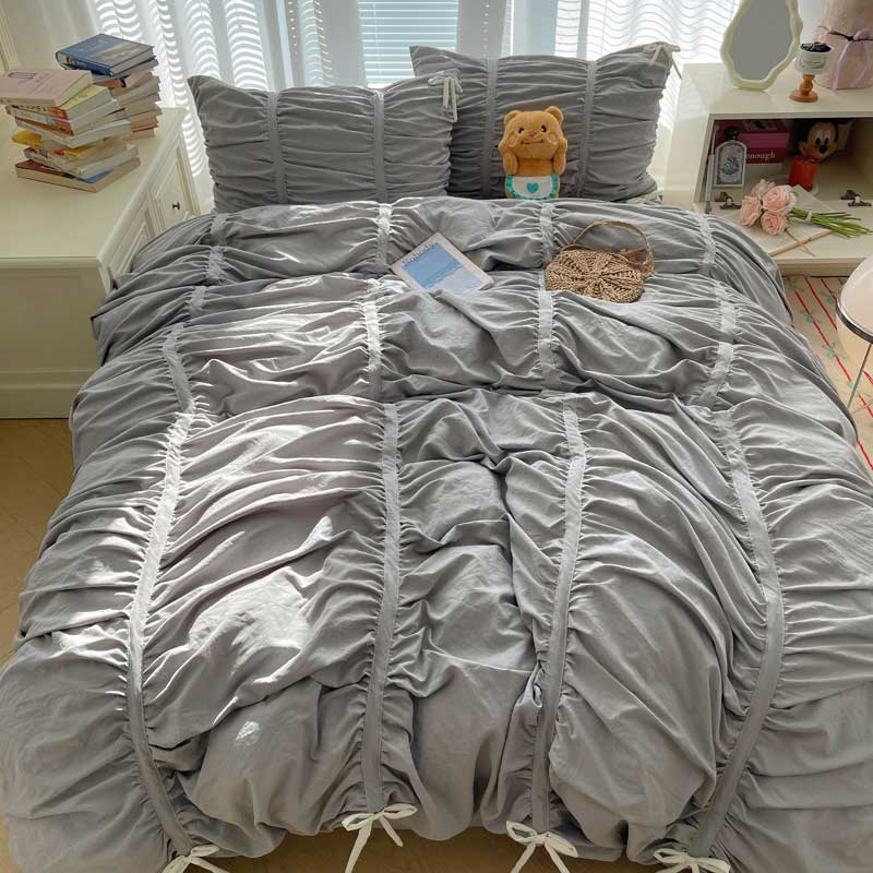 6color gathered ribbon bedlinen set