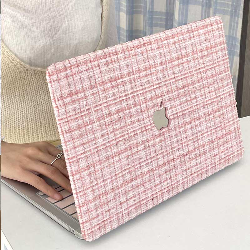 pink tweed Mac book case