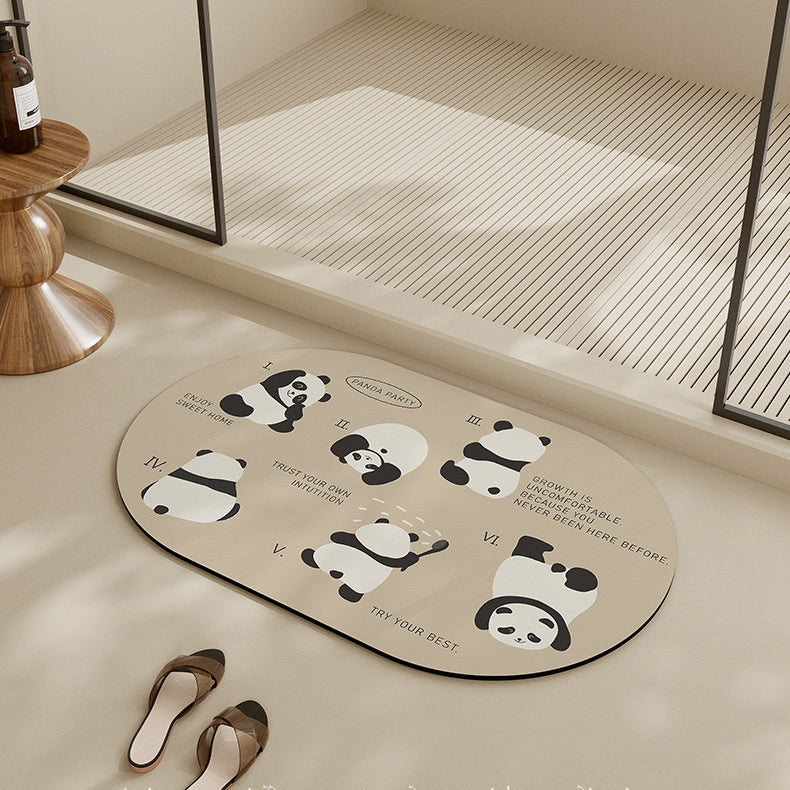 2color panda party bath mat