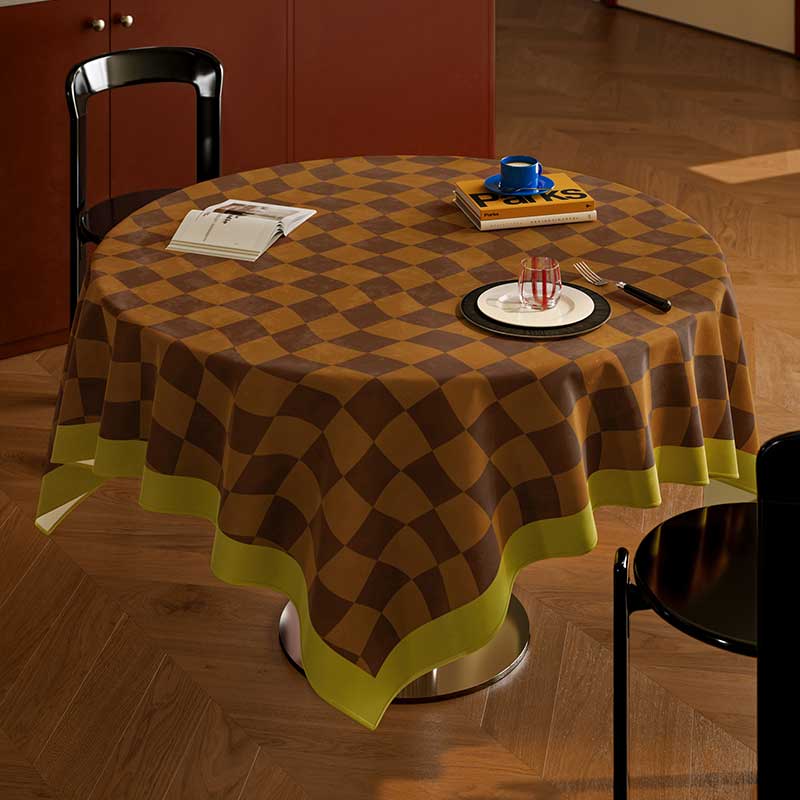 4color retro check table cloth