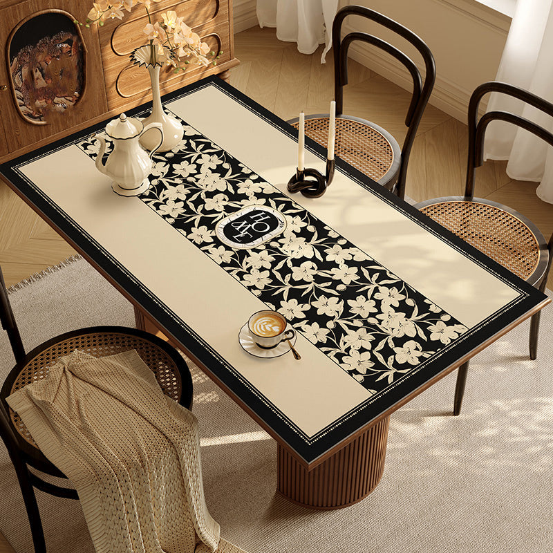home black flower table mat