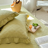 5color tile flower stitch quilt & pillow sheets set