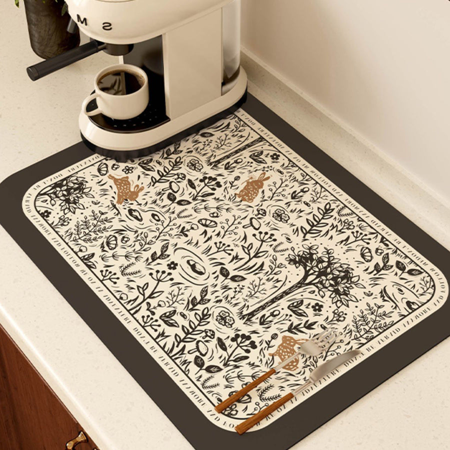 lost forest black sink mat